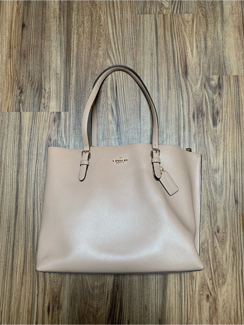 Coach Cream Pebbled Leather Tote